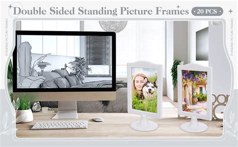 Amyhill Double Sided Standing Picture Frames 4 X 6 Pedestal Photo Frame Plastic