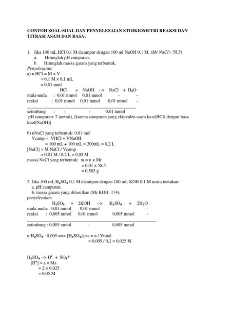 Contoh Titrasi Panduan Lengkap Dan Detail