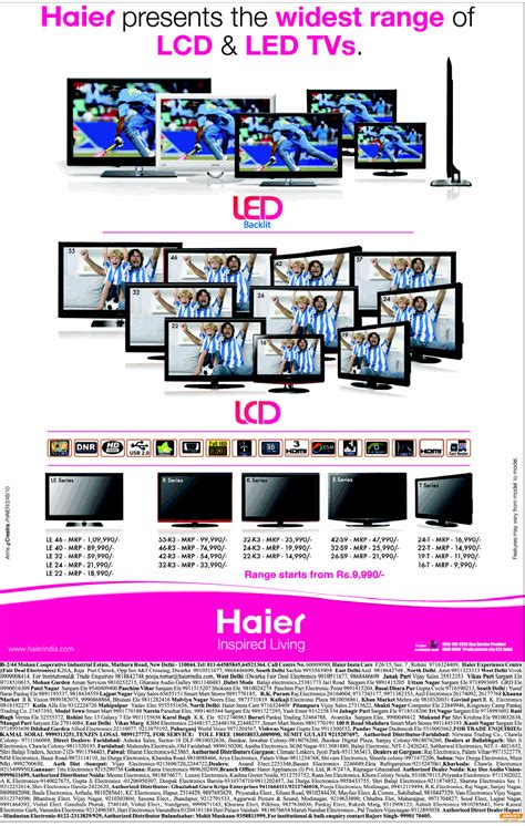 Haier Widest Range Of Led And Lcd Tvs