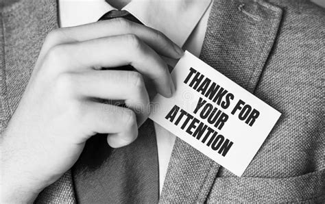 Thank You For Your Attention Text On Business Card Stock Photo Image