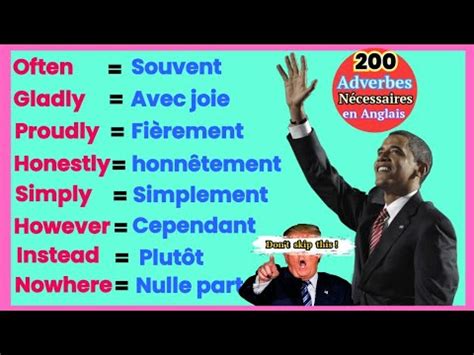 Adverbes Les Plus Importants En Anglais Most Important