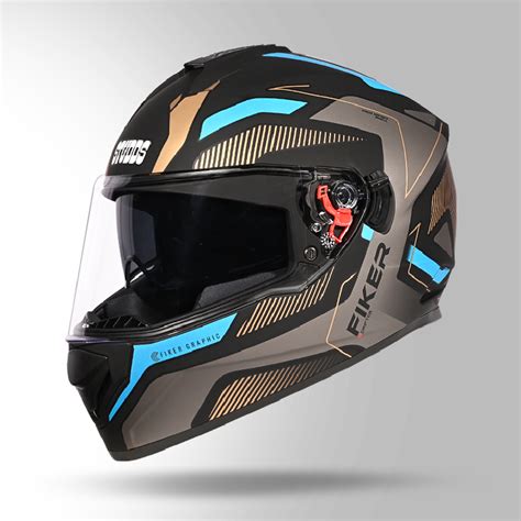 Studds Drifter D Fiker Matt Black Grey Helmet Online Studds