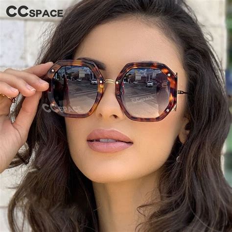 Ccspace Womens Full Rim Polygon Square Frame Sunglasses 48154 Retro Sunglasses Sunglasses