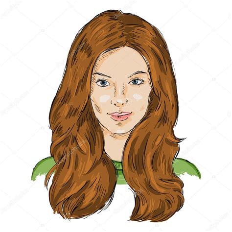 Sketch Female Face Woman Hairstyle Stock Vector Image By ©nikiteev