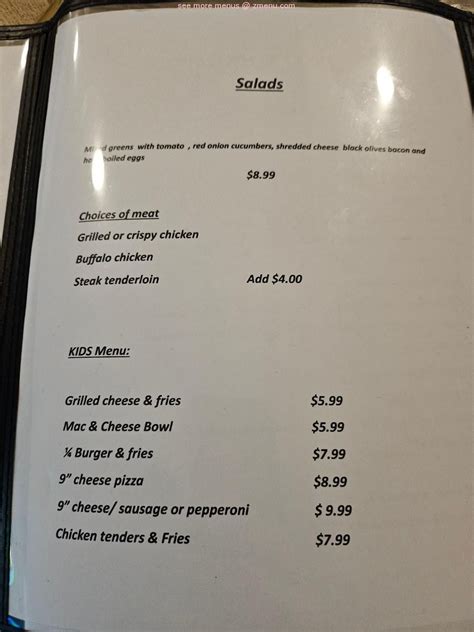 Menu At Route 41 Bar And Grill Oak Creek
