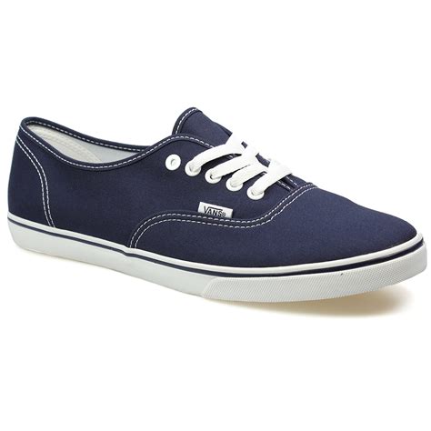 Vans Authentic Womens Navy Blue And White Canvas Trainers Sneakers Shoes