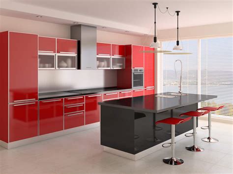 Black And Red Kitchen Design