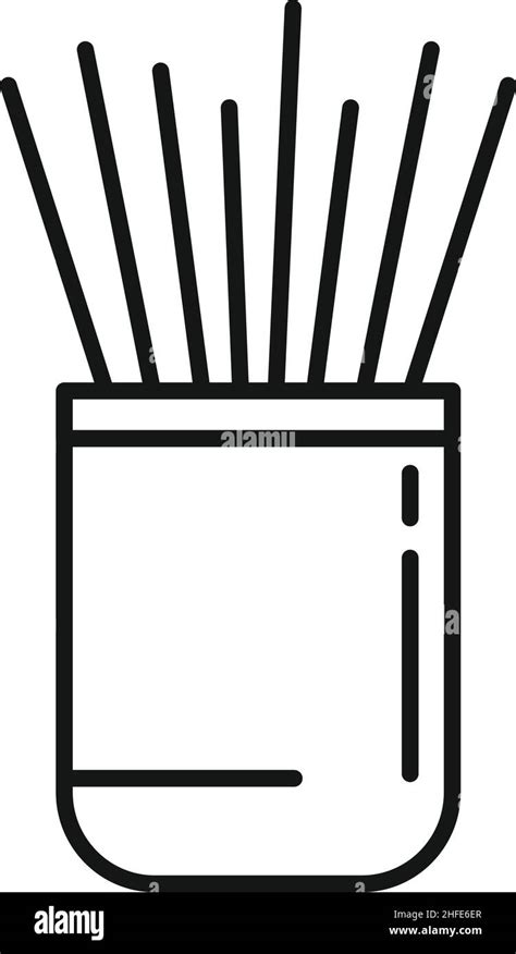 Food Toothpick Icon Outline Vector Tooth Pick Wood Stick Stock Vector