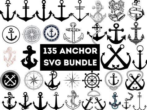 Anchor Clip Art Package Anchor Svg Bundle Anchor Cut File Etsy