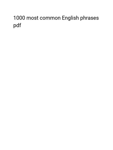 1000 Most Common English Phrases Pdf Pdf