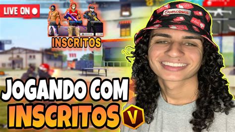 Free Fire Ao Vivo Jogando Inscritos Codigo De Equipenovo Modo