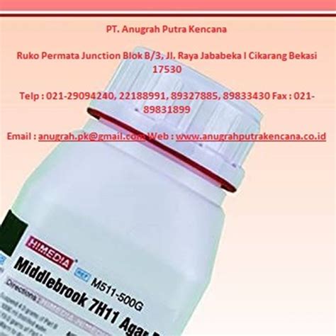 Jual Middlebrook H Agar Base M G Oleh Pt Anugrah Putra Kencana