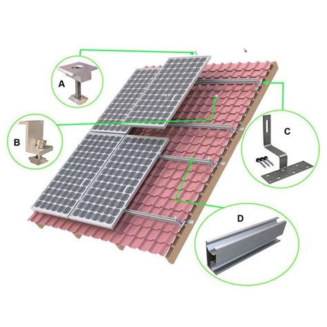 Solar Tile Roof Bracket Aluminium Solar Roof Rack Solar Mounting