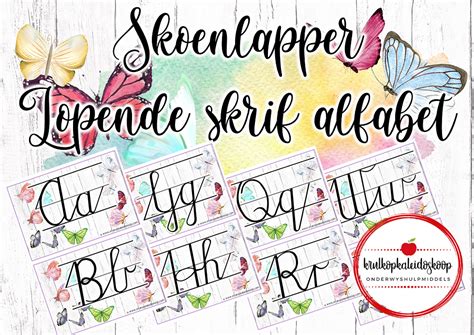 Skoenlapper Lopende Skrif Alfabet Digitaal Krulkopkaleidoskoop