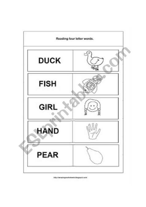 4 Letter Words Worksheets Pdf