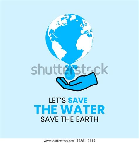 Save Water Save Earth Concept Dropping Stock Illustration 1936113115