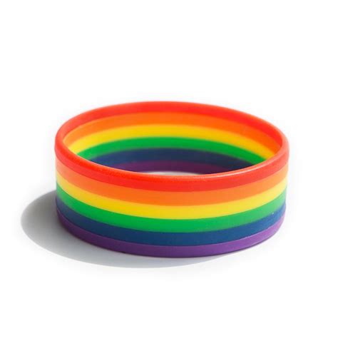 New Fashion Silicone Rainbow Pride Bracelet Mutilayered Rubber Gay Lesbian Wristband Jewelry