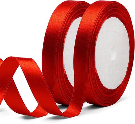 Qingmeng Satinband Rot 44m Geschenkband Rot Breit 20mm Schleifenband