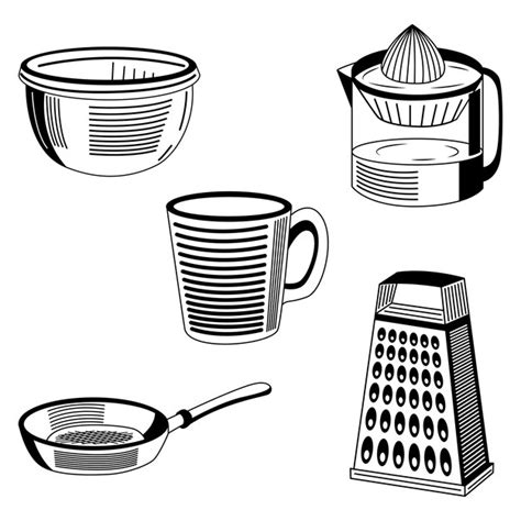 Premium Vector Kitchen Equipments Set Stock Vector