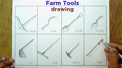 Farm Tools Drawing Easily How To Draw Agricultural Tools Drawing YouTube