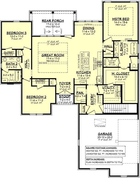 Traditional House Plan 4 Bedrooms 3 Bath 2216 Sq Ft Plan 50 458 Artofit