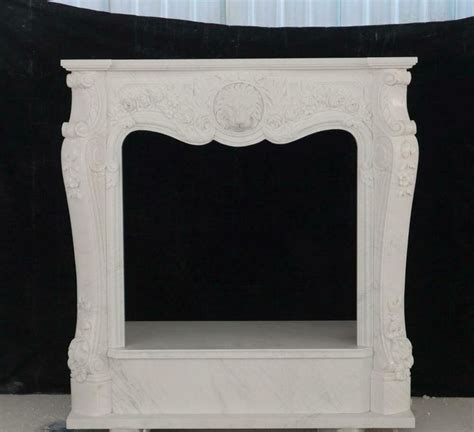 CARVED MARBLE CLASSICAL LION HEAD DESIGN FIREPLACE MANTEL MBFP32