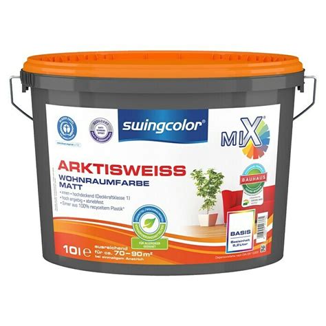 Swingcolor Mix Wandfarbe Arktiswei Basismischfarbe L Matt