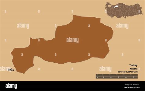 Shape Of Bolu Province Of Turkey With Its Capital Isolated On Solid