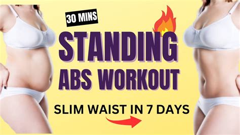 Mins Standing Abs Workout Weeks Slim Waist Challenge Youtube