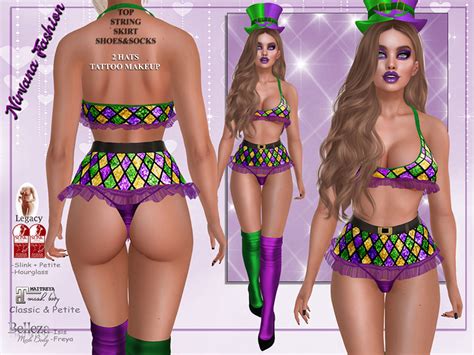 Second Life Marketplace [nf] Female Mardi Gras Outfit [rosa