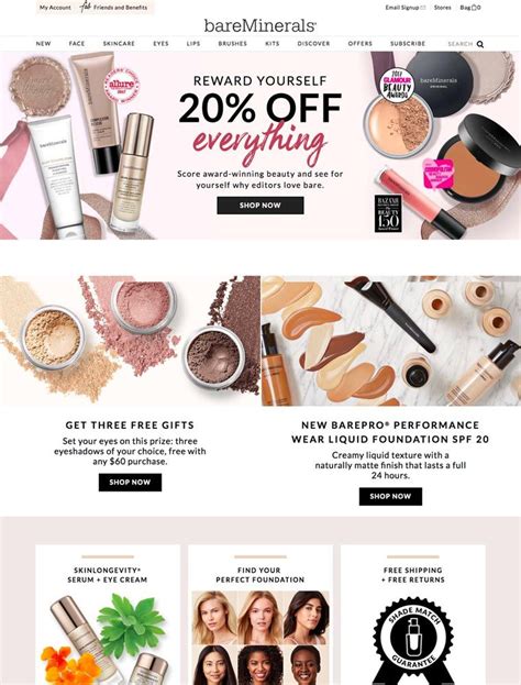 bareMinerals | eCommerce Website Design Gallery & Tech Inspiration