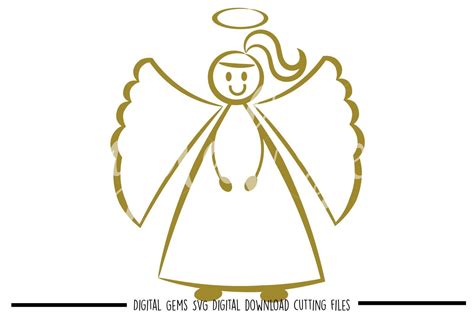 Angel Svg Dxf Eps Png Files By Digital Gems Thehungryjpeg