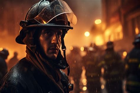 Premium Photo Man Firefighters Fighting With Heart