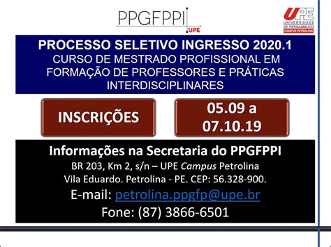 Edital Do Processo Seletivo Para Ingresso No Curso De Mestrado