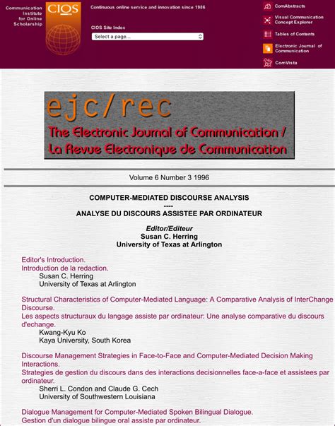 Pdf Computer Mediated Discourse Analysis Introduction