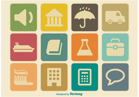 Miscellaneous Vintage Icon Set 88187 Vector Art At Vecteezy