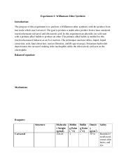 Ochem Lab Experiment Williamson Ether Synthesis Introduction