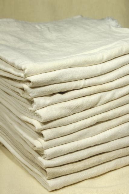 Old Unbleached Cotton Fabric Feed Sacks Lot Assorted Vintage Flour