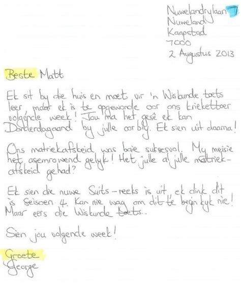 Afrikaans Graad 12 Informele Brief Youtube