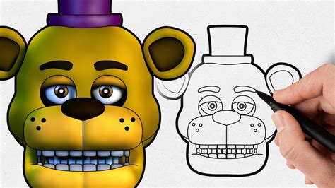 How To Draw Fredbear Five Nights At Freddys Fnaf Youtube