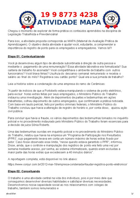 Frente à leitura do texto apresentado na parte “Contextualizando” e com