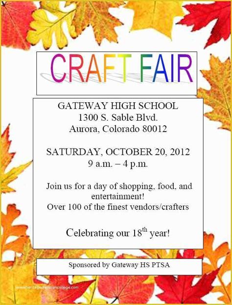 Craft Fair Poster Template Free Of 12 Best S Of Craft Sale Flyer ...