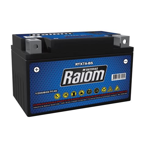 Bateria De Moto Raiom Ytx7a Bs 6ah 12v Selada Rtx7a Bs