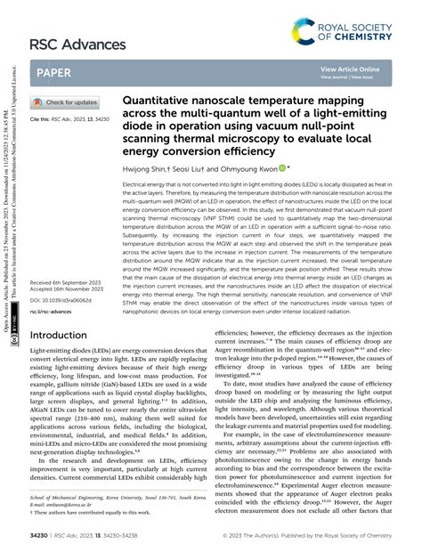 PDF Quantitative Nanoscale Temperature Mapping Across The Multi