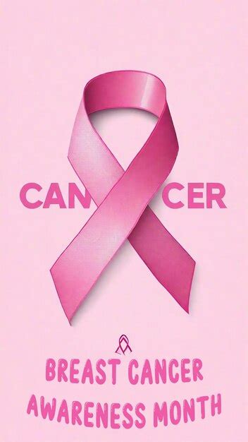 Premium Ai Image Photo Pink Breast Cancer Awareness Pink Ribbon With Text