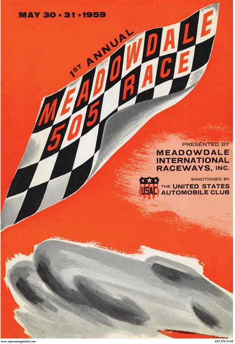 Vintage Reproduction Racing Poster Meadowdale Raceway 505 Sports Car