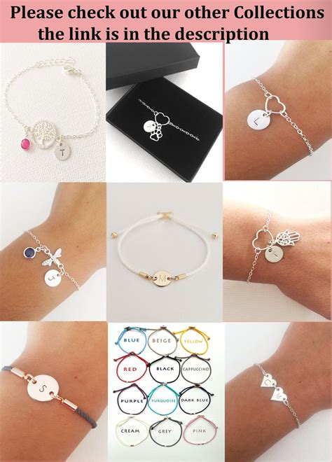 Initial And Birthstone Bracelet Sterling Silver Personalised Etsy UK