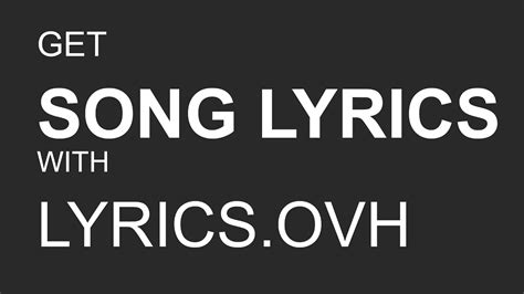 How to use the Lyrics.ovh API to find song lyrics - YouTube