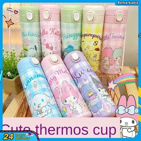 Sanrio Bình Nước Giữ Nhiệt 420ml Bằng Thép Không Gỉ Họa Tiết Anime Kuromi Melody Cinnamoroll