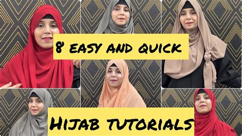 8 Easy And Quick Hijab Tutorials Everyday Hijab Tutorials Youtube